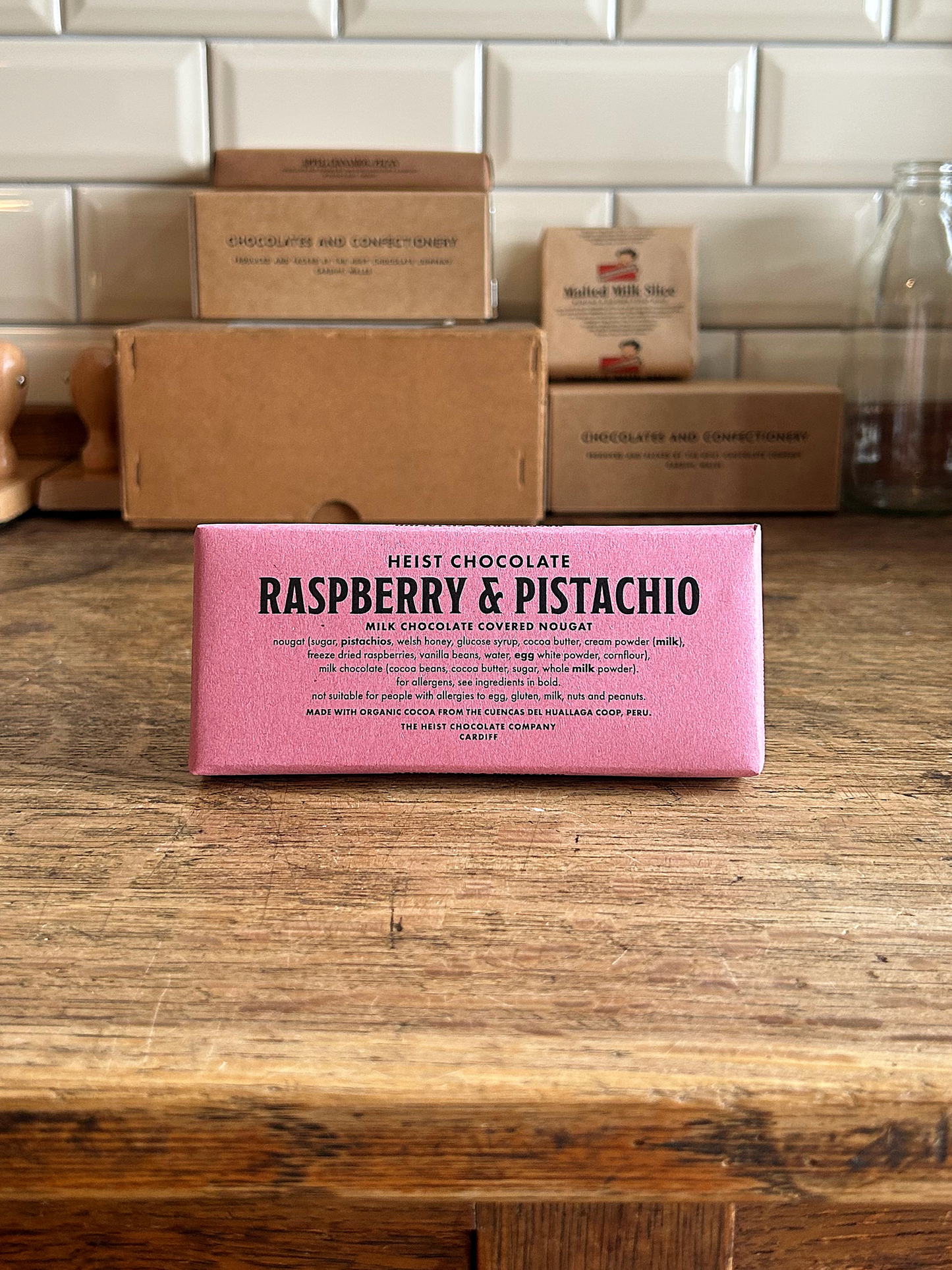 Raspberry & Pistachio Nougat Bar