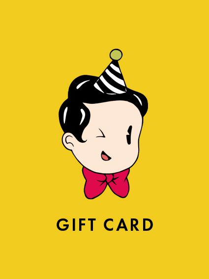 Heist chocolate mascot "Tompkins" wearing a party had. Yellow background.